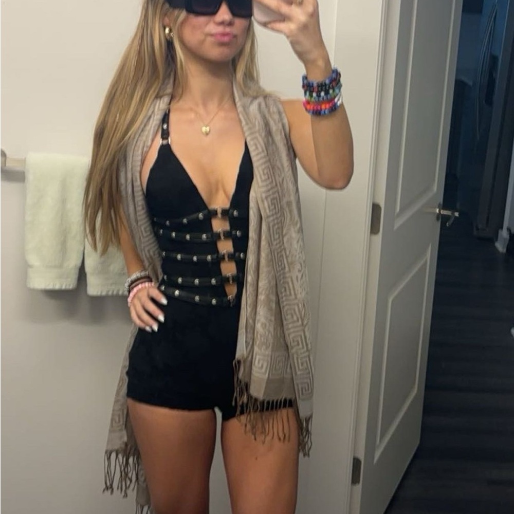 Outcast clothing all access playsuit black rave / festival romper